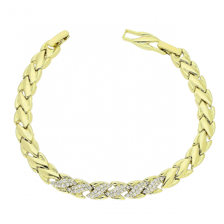 14K BRANSOLETKA POZŁACANA 20-18 CM 7 MM ELEGANCE XUPING 82458
