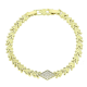 14K BRANSOLETKA POZŁACANA 18,5-16,5 CM 8 MM BRYLANTOWY ROMB XUPING 82461