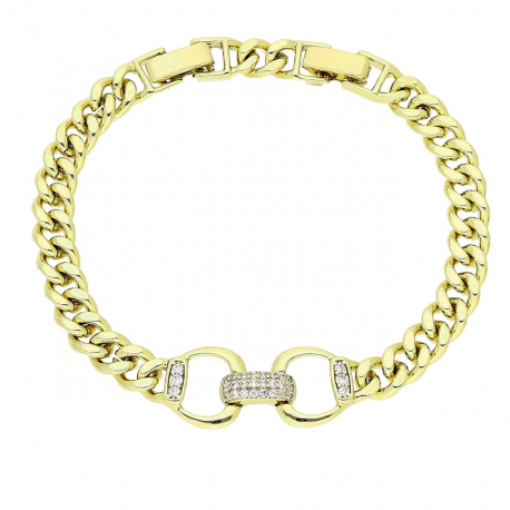 14K BRANSOLETKA POZŁACANA 19-16,5 CM 12 MM ELEGANCE XUPING 82471