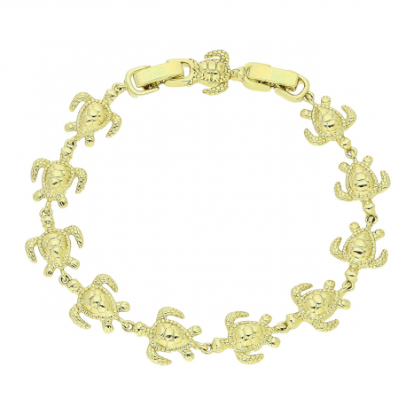 14K BRANSOLETKA POZŁACANA 19-17 CM 11 MM ŻÓŁWIKI XUPING 82475