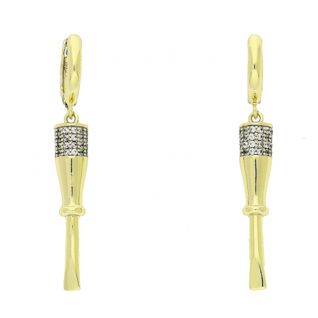 14K KOLCZYKI POZŁACANE 38/5 MM ŚRUBOKRĘTY XUPING 82480