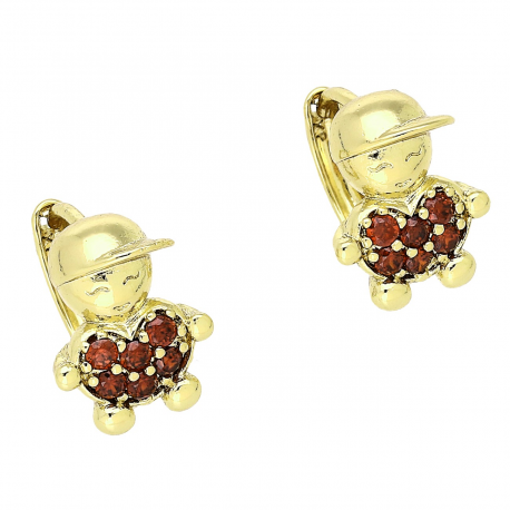 14K KOLCZYKI POZŁACANE 13/10 MM CHŁOPAKI XUPING 82488