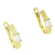 14K KOLCZYKI POZŁACANE 15/4 MM ELEGANTKI Z BRYLANTEM XUPING 82501