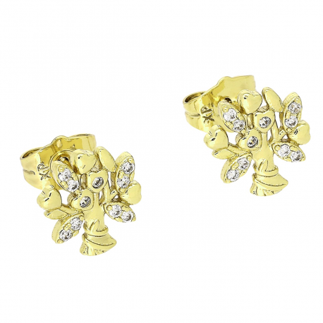 14K KOLCZYKI POZŁACANE 11/11 MM DRZEWO ŻYCIA XUPING 82512