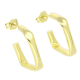 14K KOLCZYKI POZŁACANE 27/5 MM ZGIĘTA ZŁOTA RURKA XUPING 82521