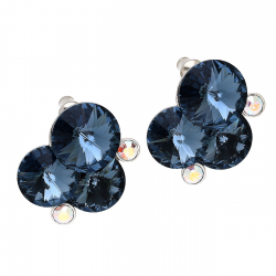 KOLCZYKI PLATYNOWANE 22/20 MM MONTANA BLUE CRYSTAL XUPING 82543