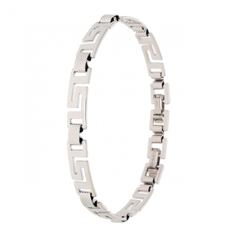 BRANSOLETKA PLATYNOWANA 18,5-16,5 CM 6 MM SREBRNY GREK XUPING 82641