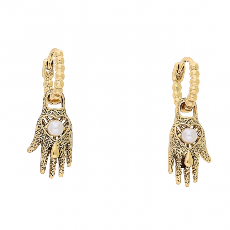 KOLCZYKI POZŁACANE 2W1 25/9 MM RĄCZKI FATIMY XUPING 82722