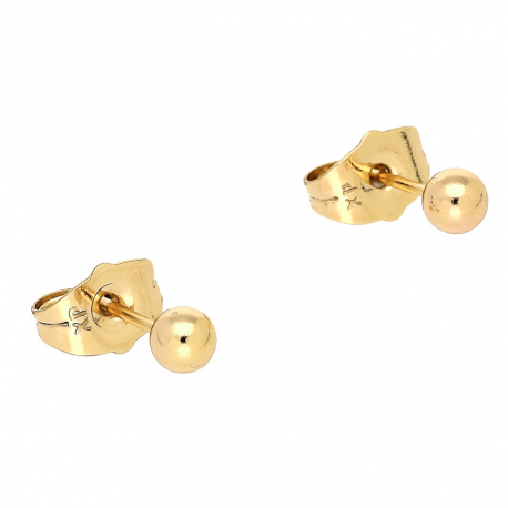 KOLCZYKI POZŁACANE 6 MM ZŁOTA KULKA XUPING 82746