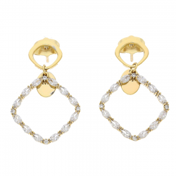 KOLCZYKI POZŁACANE 33/20 MM BRYLANTOWE ROMBY XUPING 82750