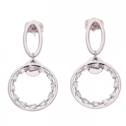 KOLCZYKI PLATYNOWANE 38/20 MM BRYLANTOWE KRĘGI XUPING 82754