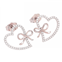 KOLCZYKI PLATYNOWANE 16/19 MM BRYLANTOWE SERCA XUPING 82765