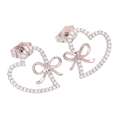 KOLCZYKI PLATYNOWANE 16/19 MM BRYLANTOWE SERCA XUPING 82765