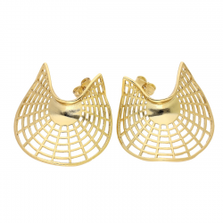 KOLCZYKI POZŁACANE 34/35 MM ZŁOTY AŻUR XUPING 82766