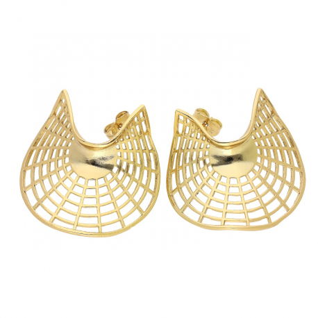 KOLCZYKI POZŁACANE 34/35 MM ZŁOTY AŻUR XUPING 82766