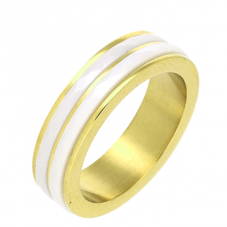 PIERŚCIONEK POZŁACANY CERAMIC 5,5 MM S. STEEL TTM XUPING 82794