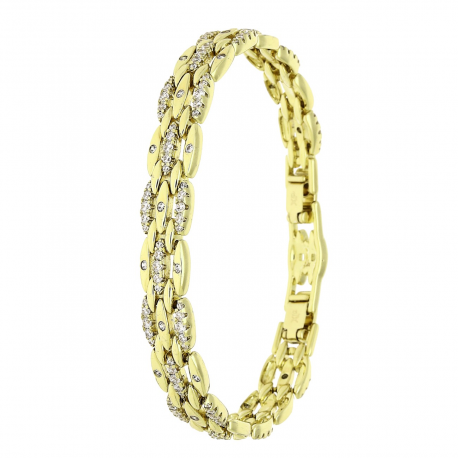 14K BRANSOLETKA POZŁACANA 19-17 CM 9 MM ELEGANCE XUPING 83031