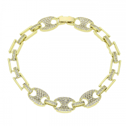 14K BRANSOLETKA POZŁACANA 19 CM 9,5 MM LUXURY XUPING 83032