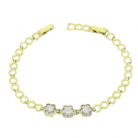 14K BRANSOLETKA POZŁACANA 19-17 CM 8 MM TRZY MARKIZY XUPING 83037