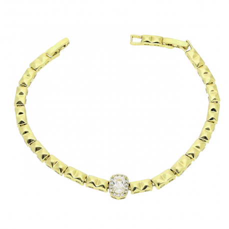 14K BRANSOLETKA POZŁACANA 19-17 CM 9 MM ELEGANCE XUPING 83038