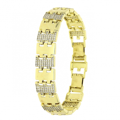14K BRANSOLETKA POZŁACANA 20-17,5 CM 13 MM LUXURY XUPING 83042
