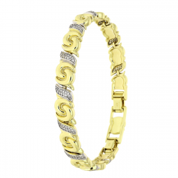 14K BRANSOLETKA POZŁACANA 19-17 CM 8 MM ELEGANCE XUPING 83044