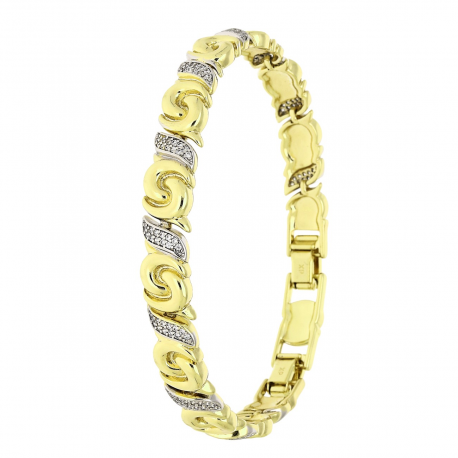 14K BRANSOLETKA POZŁACANA 19-17 CM 8 MM ELEGANCE XUPING 83044