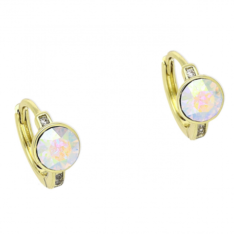 14K KOLCZYKI POZŁACANE 12/6 MM AB CRYSTAL XUPING 83055