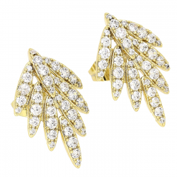 14K KOLCZYKI POZŁACANE 23/14 MM BRYLANTOWE ELEGANTKI XUPING 83108