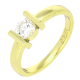 14K PIERŚCIONEK POZŁACANY 6 MM ZARĘCZYNOWY BRYLANT XUPING 83119