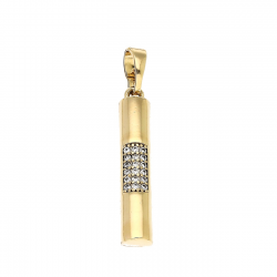 ZAWIESZKA POZŁACANA 30/4,5 MM ZŁOTY WALEC Z BRYLANTAMI XUPING 83154