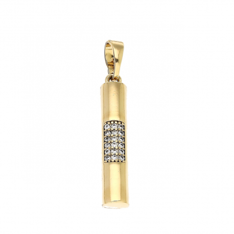 ZAWIESZKA POZŁACANA 30/4,5 MM ZŁOTY WALEC Z BRYLANTAMI XUPING 83154