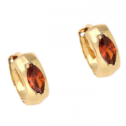 KOLCZYKI POZŁACANE 14/6 MM KÓŁKA Z GRANATEM XUPING 83217