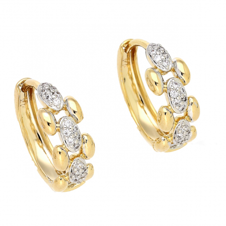 KOLCZYKI ZŁOCONE 17/7 MM KÓŁKA Z BRYLANCIKAMI W BIAŁYM ZŁOCIE XUPING 83221