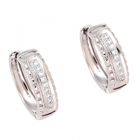 KOLCZYKI PLATYNOWANE 17/5 MM KÓŁKA Z BRYLANCIKAMI XUPING 83235