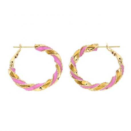 KOLCZYKI POZŁACANE 30/4 MM KOŁA EMALIOWANE XUPING 83254