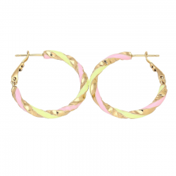 KOLCZYKI POZŁACANE 30/3 MM KOŁA EMALIOWANE XUPING 83255