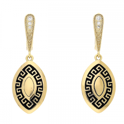 KOLCZYKI POZŁACANE 39/14 MM GRECKIE EMALIA XUPING 83261