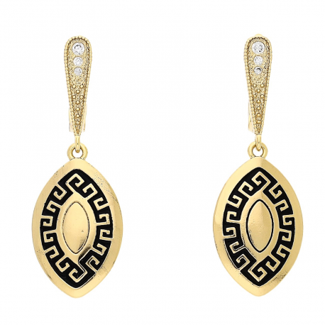 KOLCZYKI POZŁACANE 39/14 MM GRECKIE EMALIA XUPING 83261