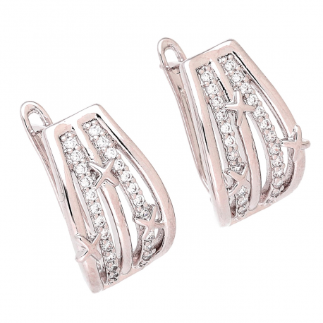 KOLCZYKI PLATYNOWANE 19/12 MM ELEGANCE XUPING 83292