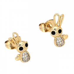 KOLCZYKI POZŁACANE 16/8 MM KRÓLICZKI XUPING 83307