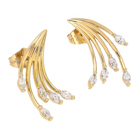 KOLCZYKI POZŁACANE 24/15 MM OGON KOMETY XUPING 83312