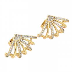 KOLCZYKI POZŁACANE 16/24 MM BRYLANTOWE ELEGANTKI XUPING 83313