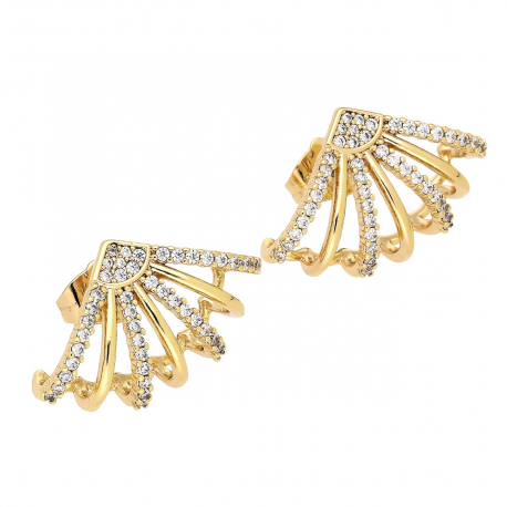 KOLCZYKI POZŁACANE 16/24 MM BRYLANTOWE ELEGANTKI XUPING 83313