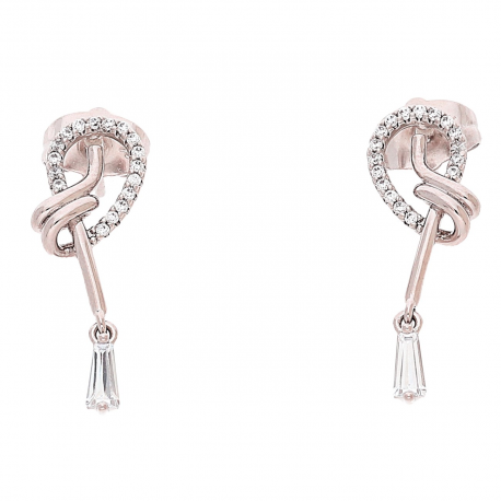 KOLCZYKI PLATYNOWANE 24/9 MM SUPEŁKI Z BRYLANTAMI XUPING 83326