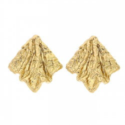 KOLCZYKI POZŁACANE 36/32 MM ZŁOTE GIĘTE BLACHY XUPING 83331