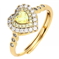 PIERŚCIONEK POZŁACANY 10 MM SERCE OLIWINOWE XUPING 83334