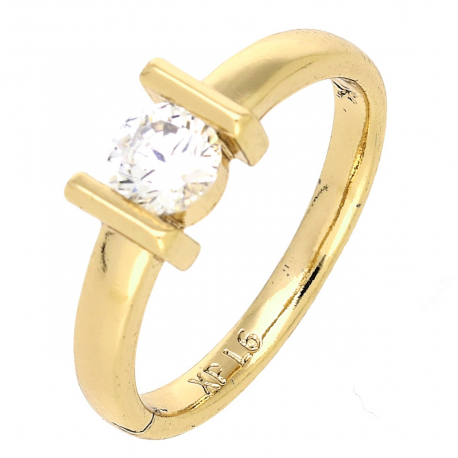 PIERŚCIONEK POZŁACANY 6 MM BRYLANT ZARĘCZYNOWY XUPING 83337