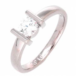 PIERŚCIONEK PLATYNOWANY 6 MM BRYLANT ZARĘCZYNOWY XUPING 83338