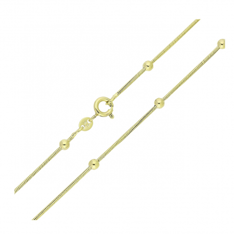 14K ŁAŃCUSZEK POZŁACANY 60 CM 3,1 MM OGON WĘŻA KULKI XUPING 83351